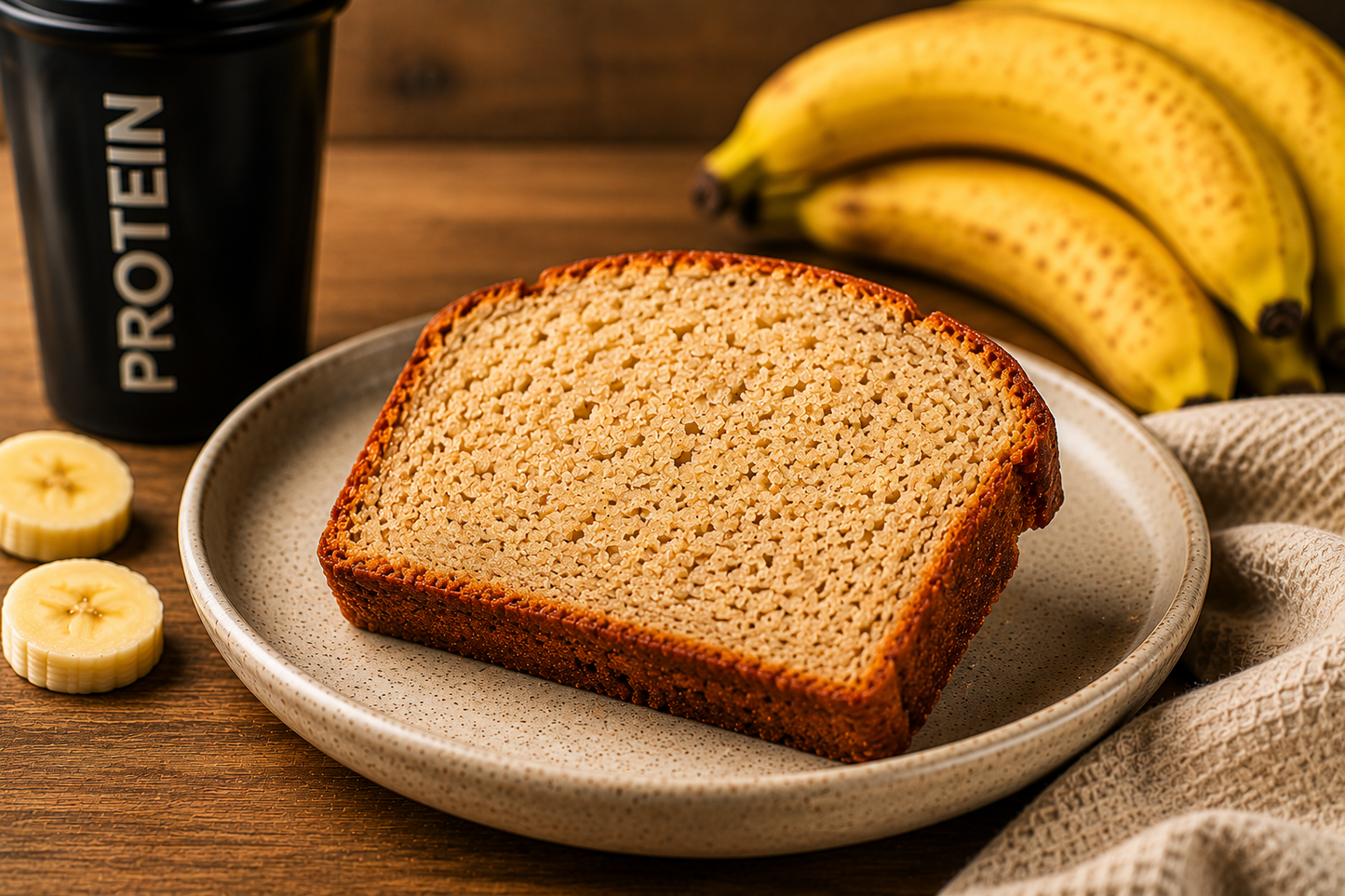 Plain Protein Banana Bread Slice