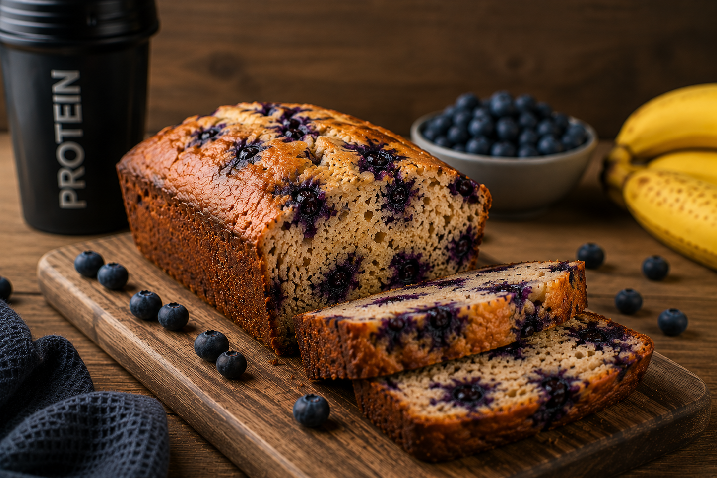 Blueberry Protein Banana Bread