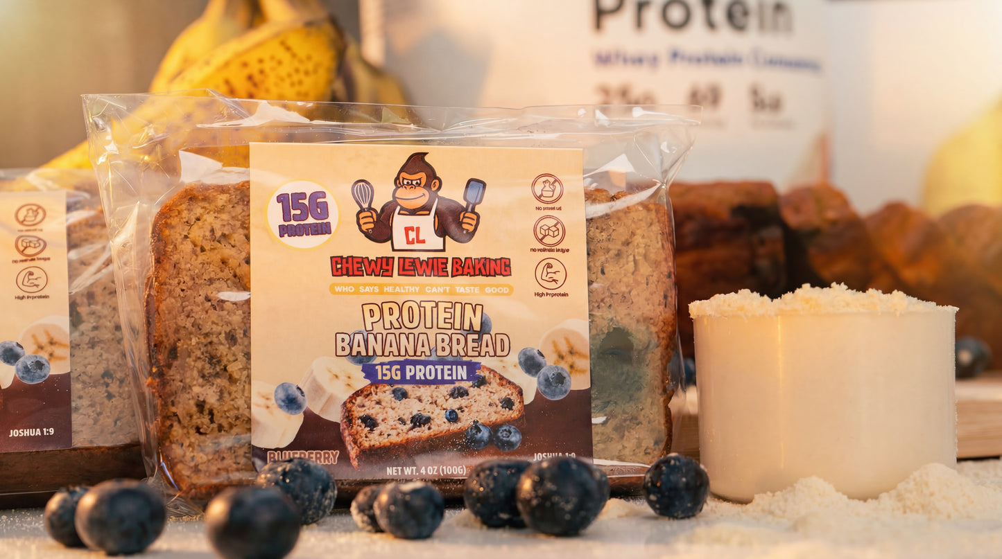 Blueberry Protein Banana Bread Slice
