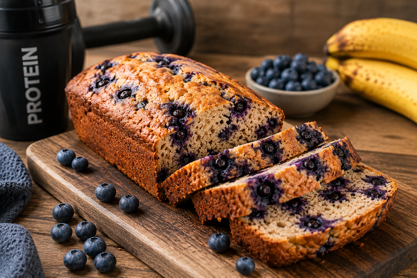 Blueberry Protein Banana Bread