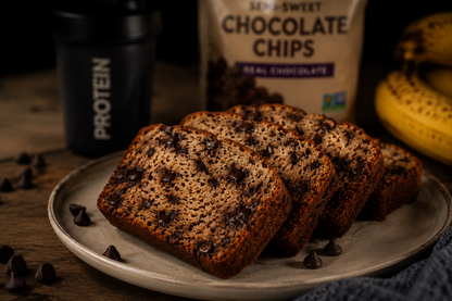 Chocolate Chip Protein Banana Bread Slice
